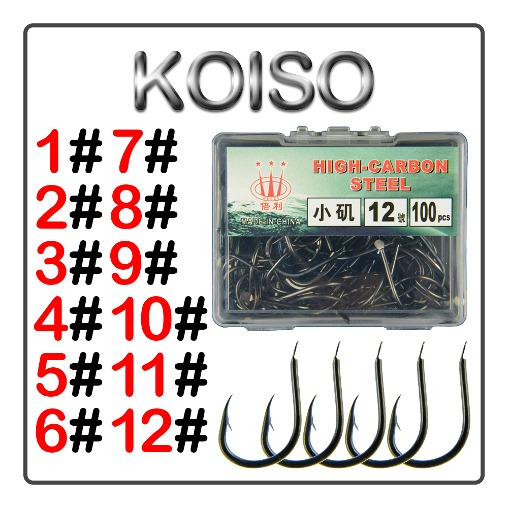 Fishing Hook Assortment - 100 Pcs/Box KOISO Fish Hooks With