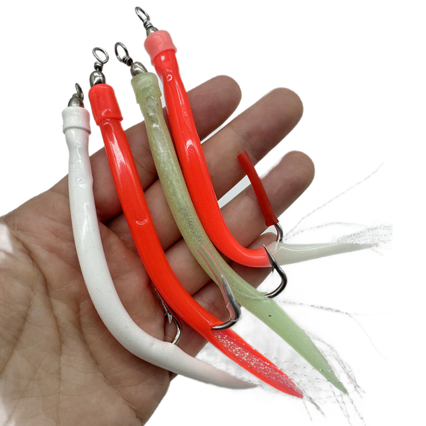 1/5Pcs CodfishFishing Eel Tube - Fishing Hook Offset のレビューと価格