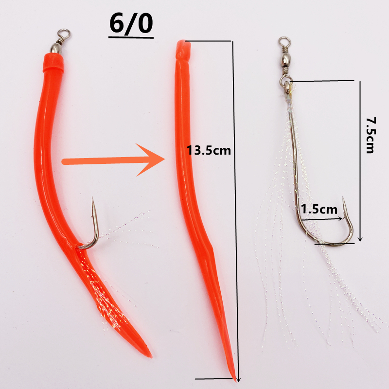 1/5Pcs CodfishFishing Eel Tube - Fishing Hook Offset のレビューと価格