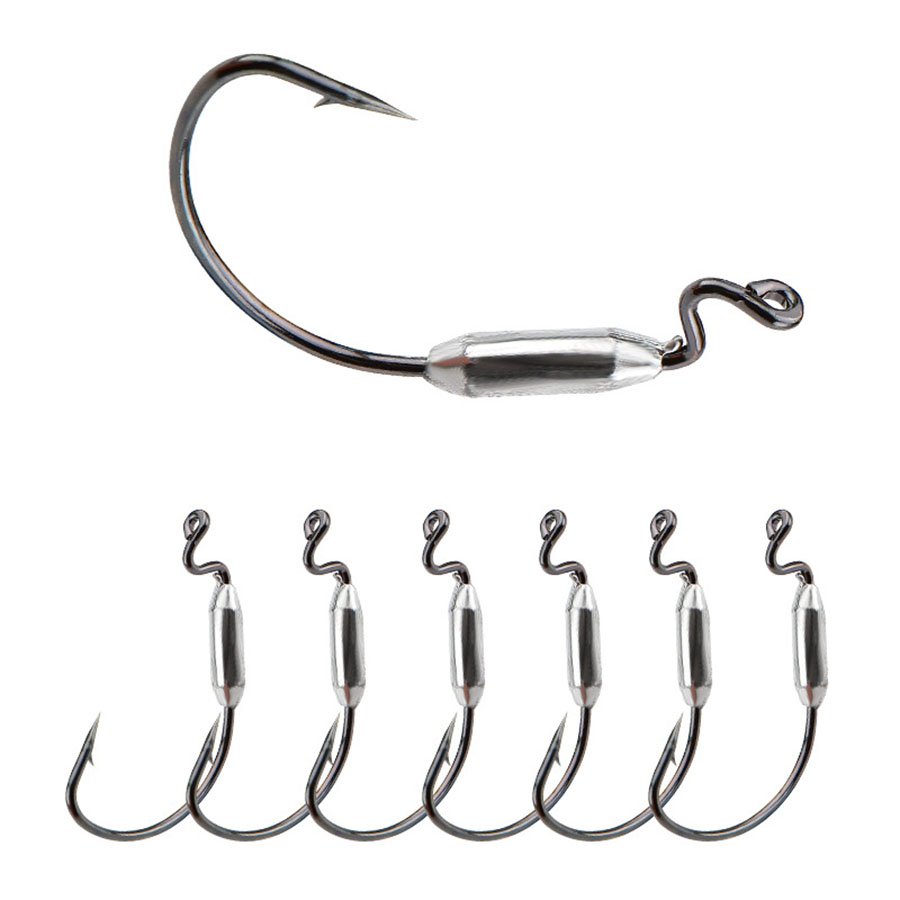 5pcs Soft Worm Lure 1/0# 2/0#  - Fishing Hook Offset のレビューと価格