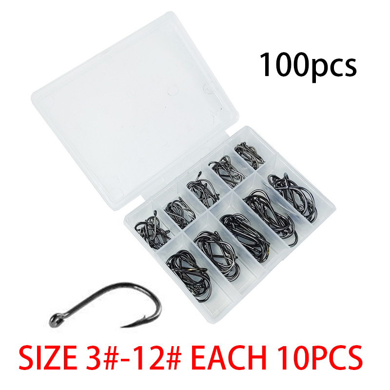 100Pcs/box #3~#12 High Carbon  - Fishing Hook Circle のレビューと価格