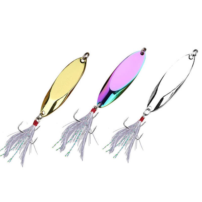 1pc 2.5g-35g Metal Spoon Lure  - Fishing Hook Treble のレビューと価格