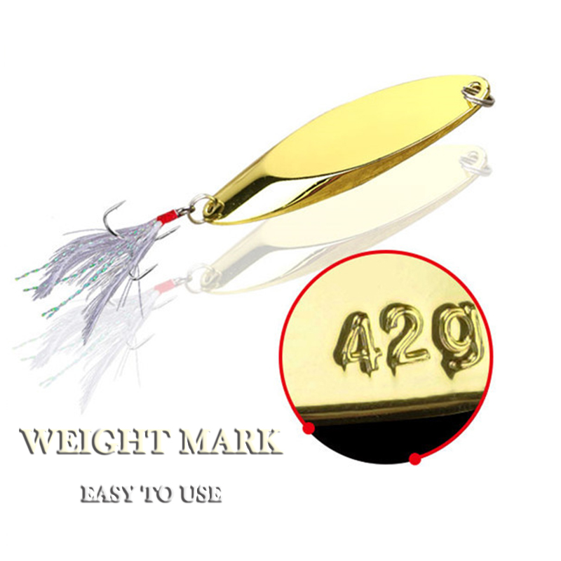 1pc 2.5g-35g Metal Spoon Lure  - Fishing Hook Treble のレビューと価格