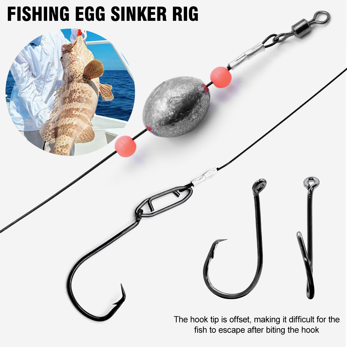 ZYZHE 2pcs Fishing Carolina Ri - Fishing Hook Circle のレビューと価格