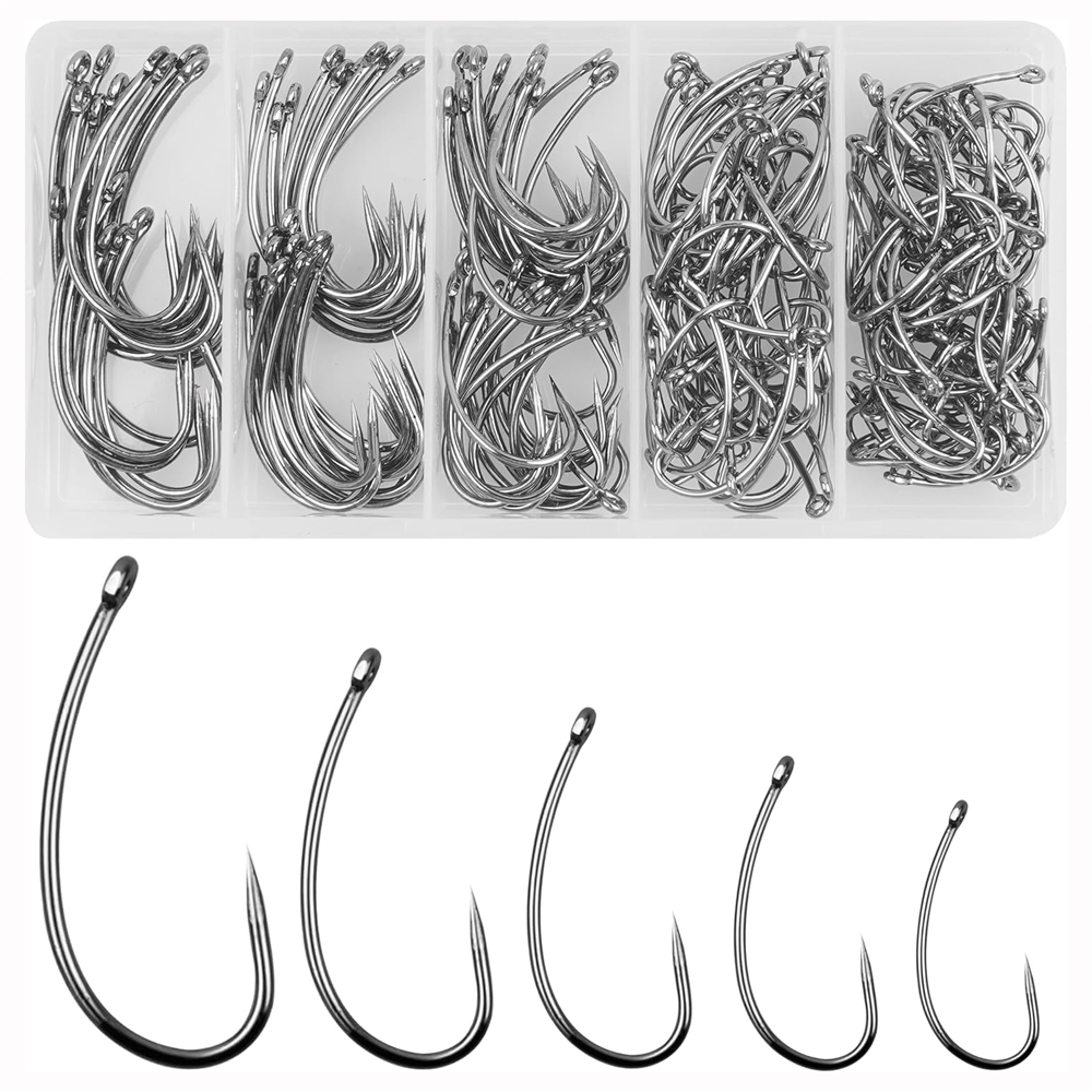 180PCS Barbless Fishing Hooks  - Fishing Hook Barbless のレビューと価格