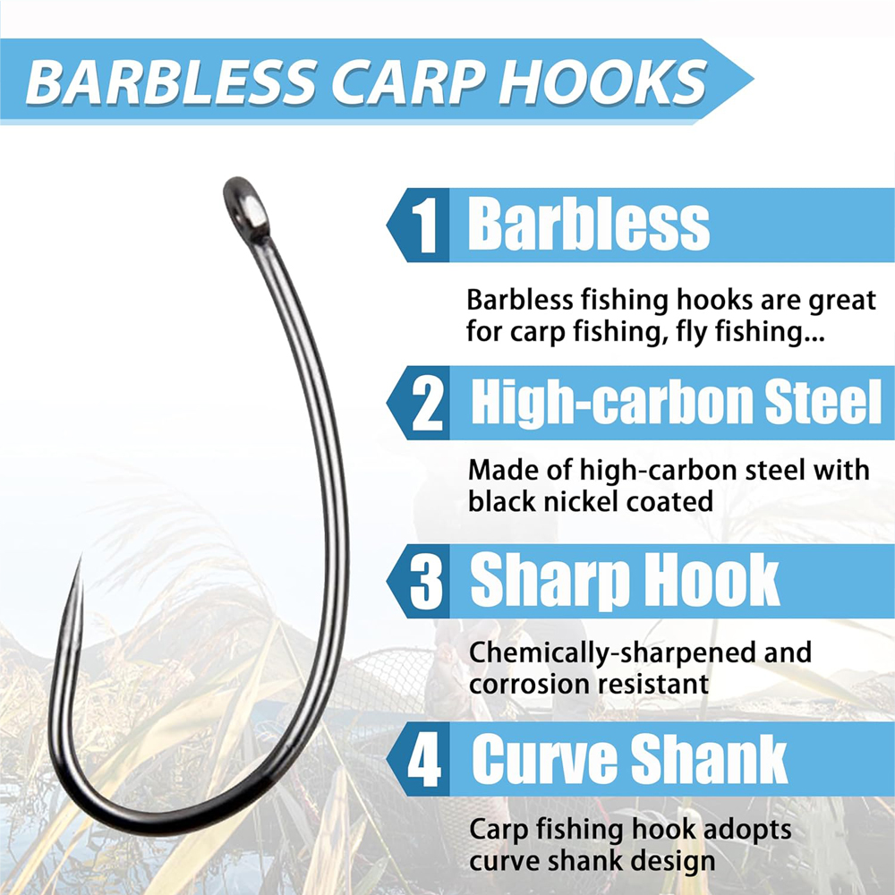 180PCS Barbless Fishing Hooks  - Fishing Hook Barbless のレビューと価格