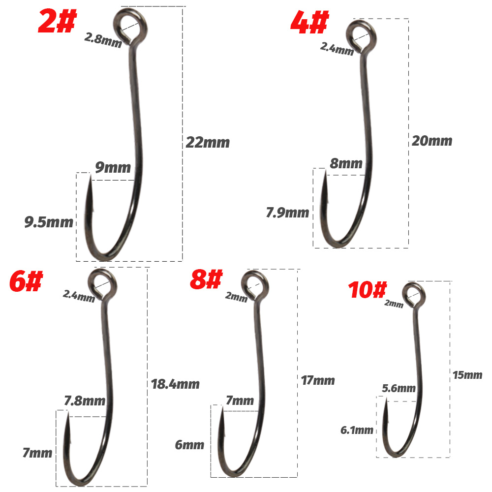 20PCS Big Ring Single Hooks 2# - Fishing Hook Circle のレビューと価格