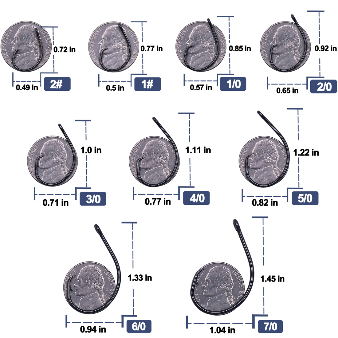 9KM 25-50Pcs Inline Wide Gap C - Fishing Hook Circle のレビューと価格