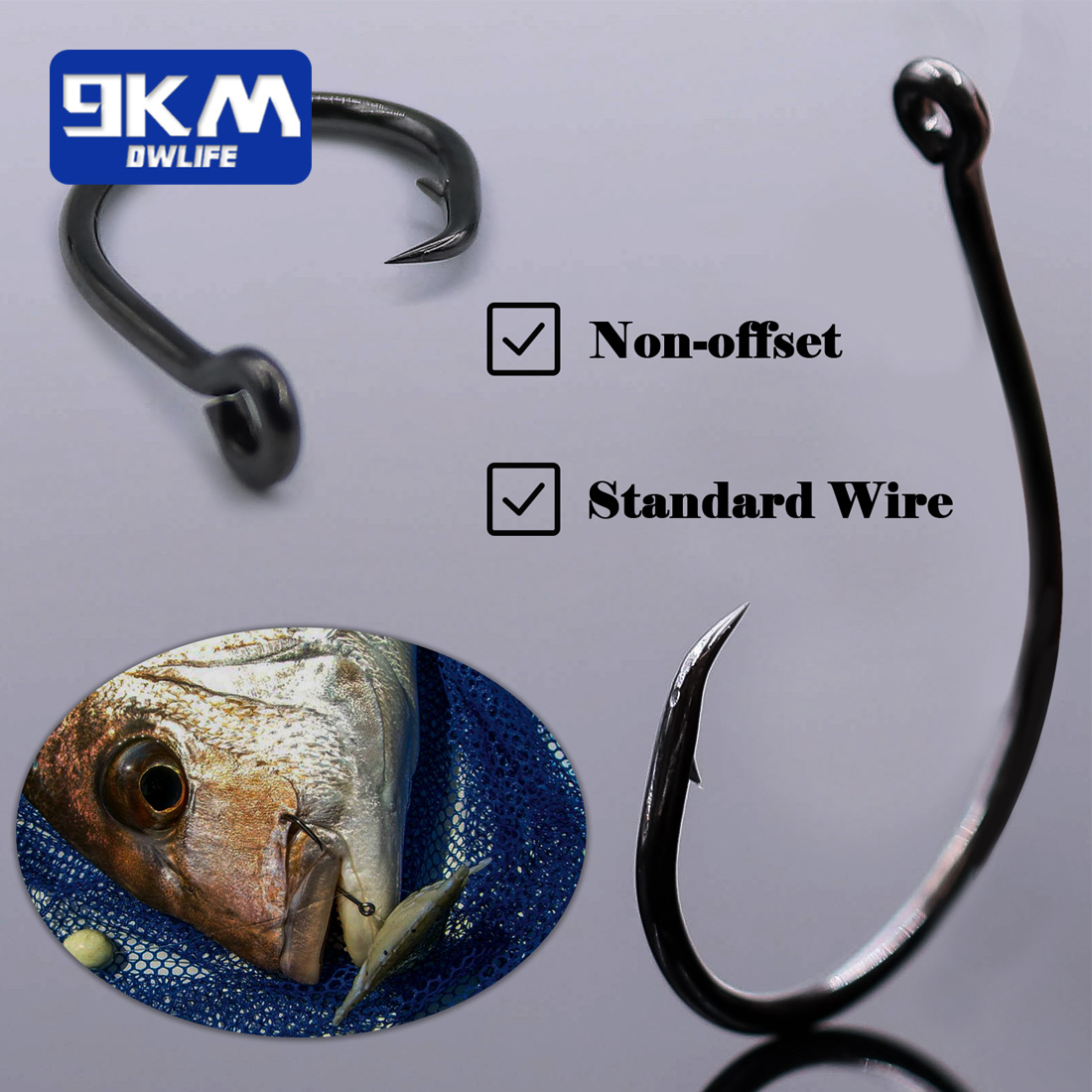 9KM 25-50Pcs Inline Wide Gap C - Fishing Hook Circle のレビューと価格
