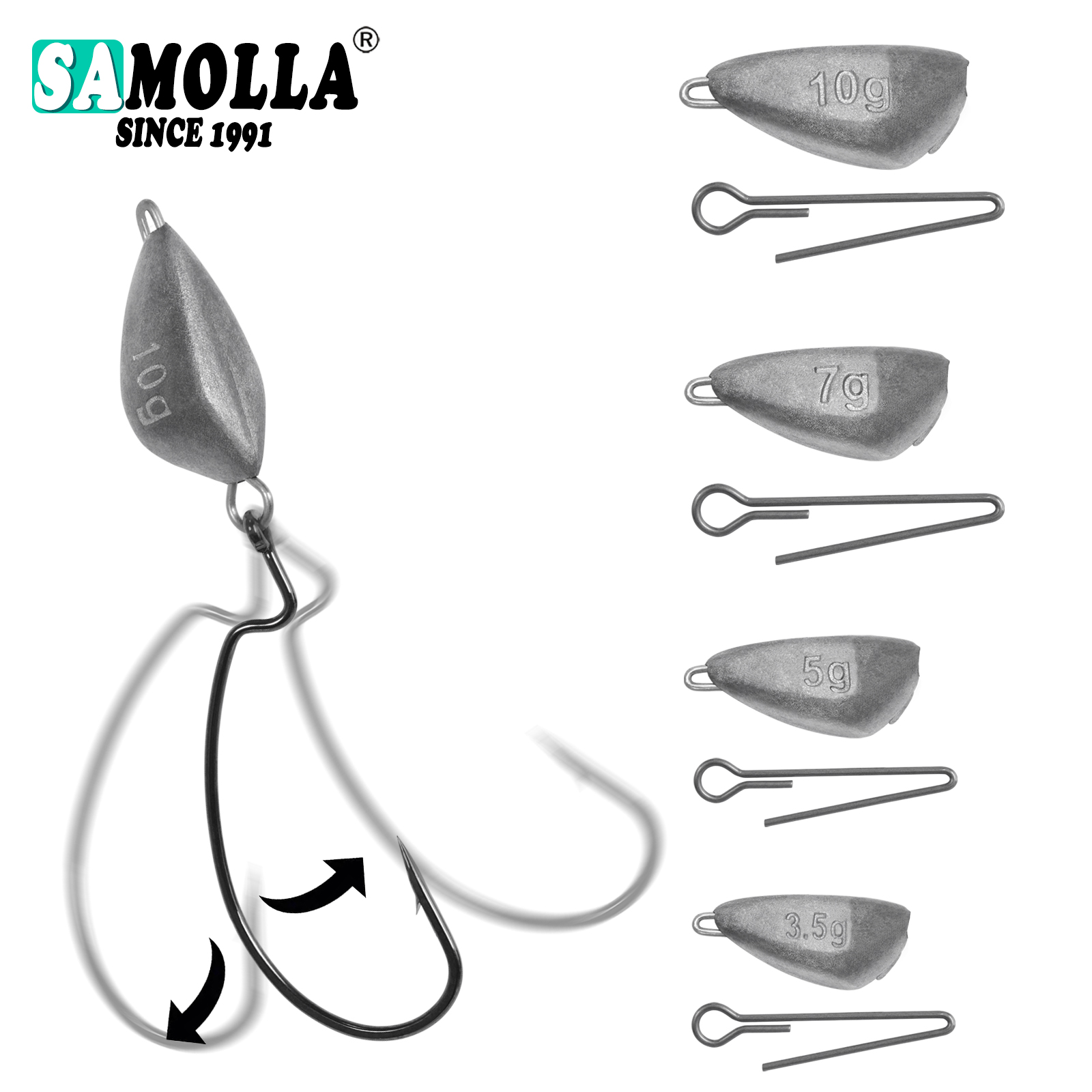 SAMOLLA 5pcs Jig Head Fishing  - Fishing Hook Jig のレビューと価格