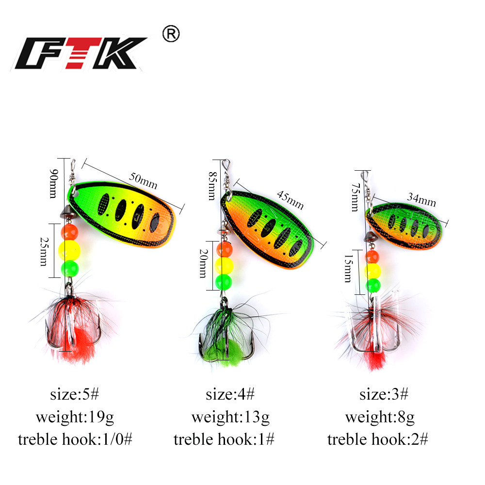 FTK Metal Fishing Lure Spinner - Fishing Hook Treble のレビューと価格