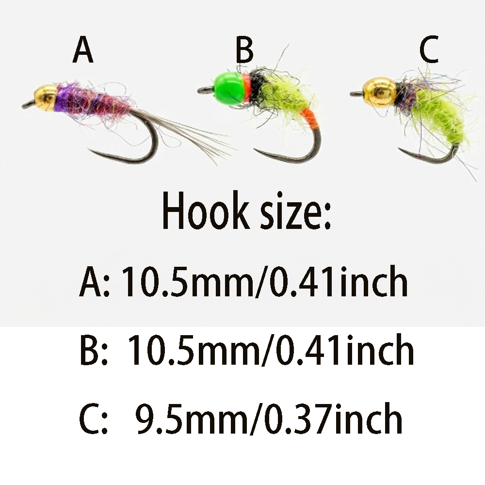 6/12Pcs Mixed Wet Nymph Fly Fi - Fishing Hook Assortment のレビューと価格