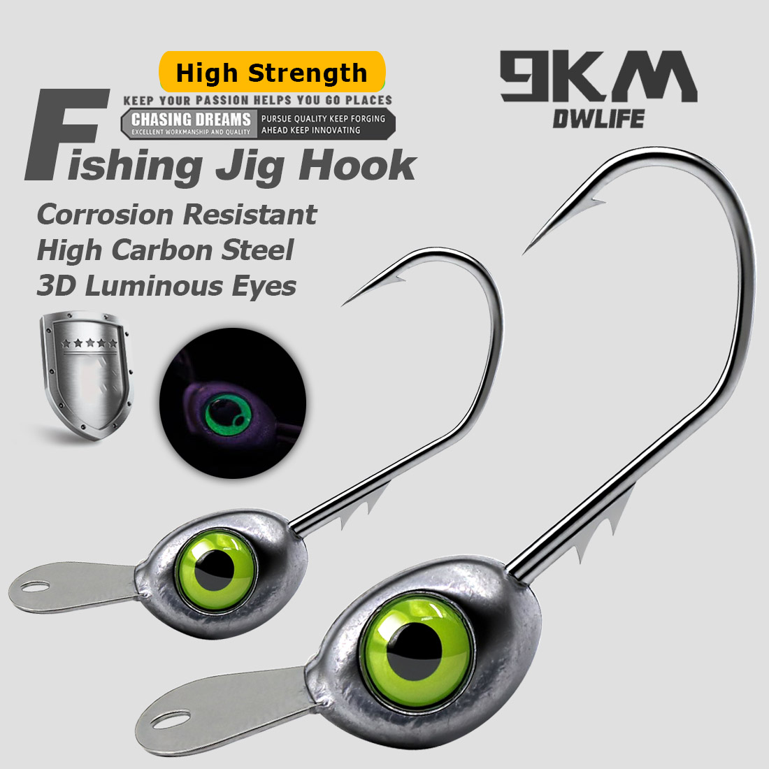 9KM Shaky Head Jigs Hook with  - Fishing Hook Weedless のレビューと価格