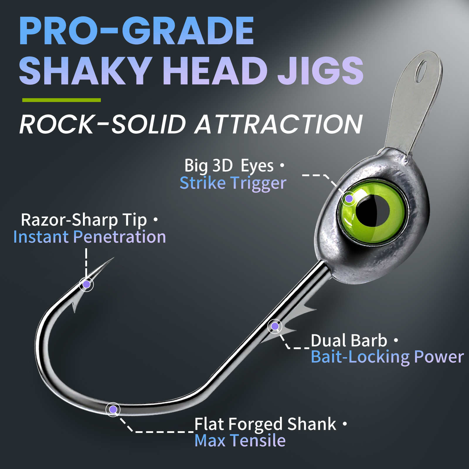 9KM Shaky Head Jigs Hook with  - Fishing Hook Weedless のレビューと価格