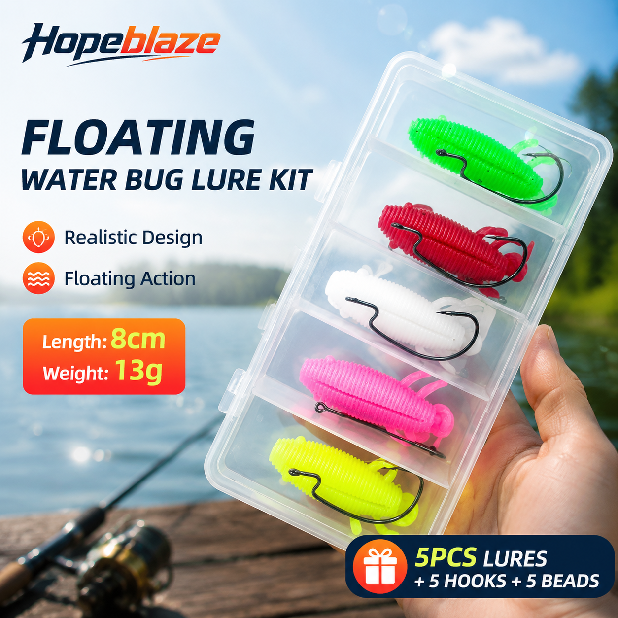 5pcs Floating Soft Frog Lure T - Fishing Hook Weedless のレビューと価格