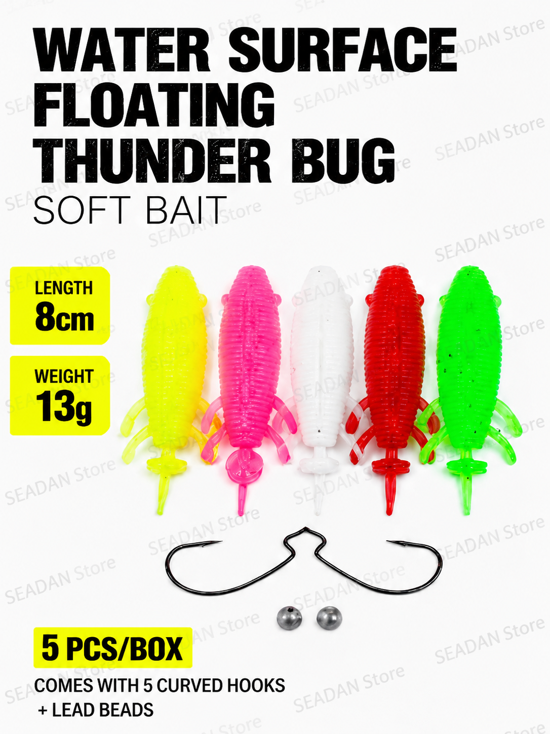 5pcs Floating Soft Frog Lure T - Fishing Hook Weedless のレビューと価格