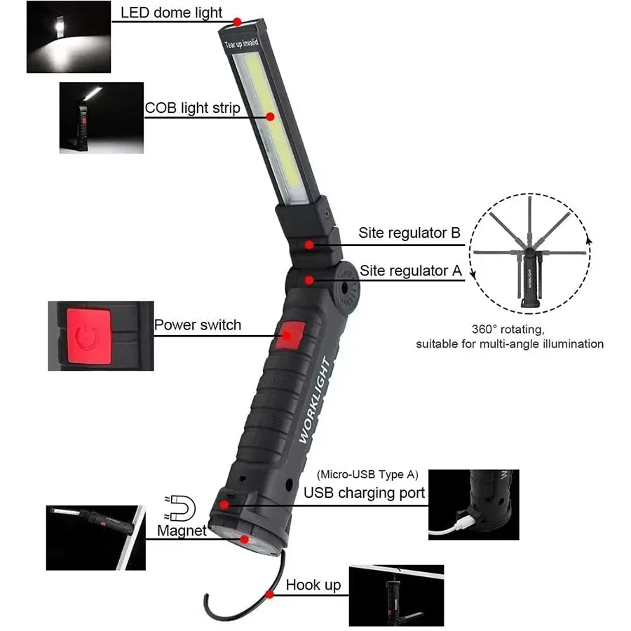 Rechargeable Magnetic Work Lig - Fishing Hook のレビューと価格