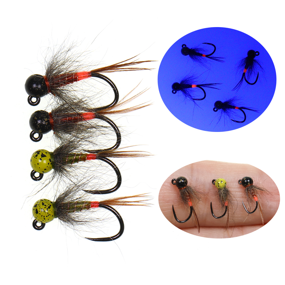 6PCS Jig Tungsten Bead Head Ny - Fishing Hook Barbless のレビューと価格