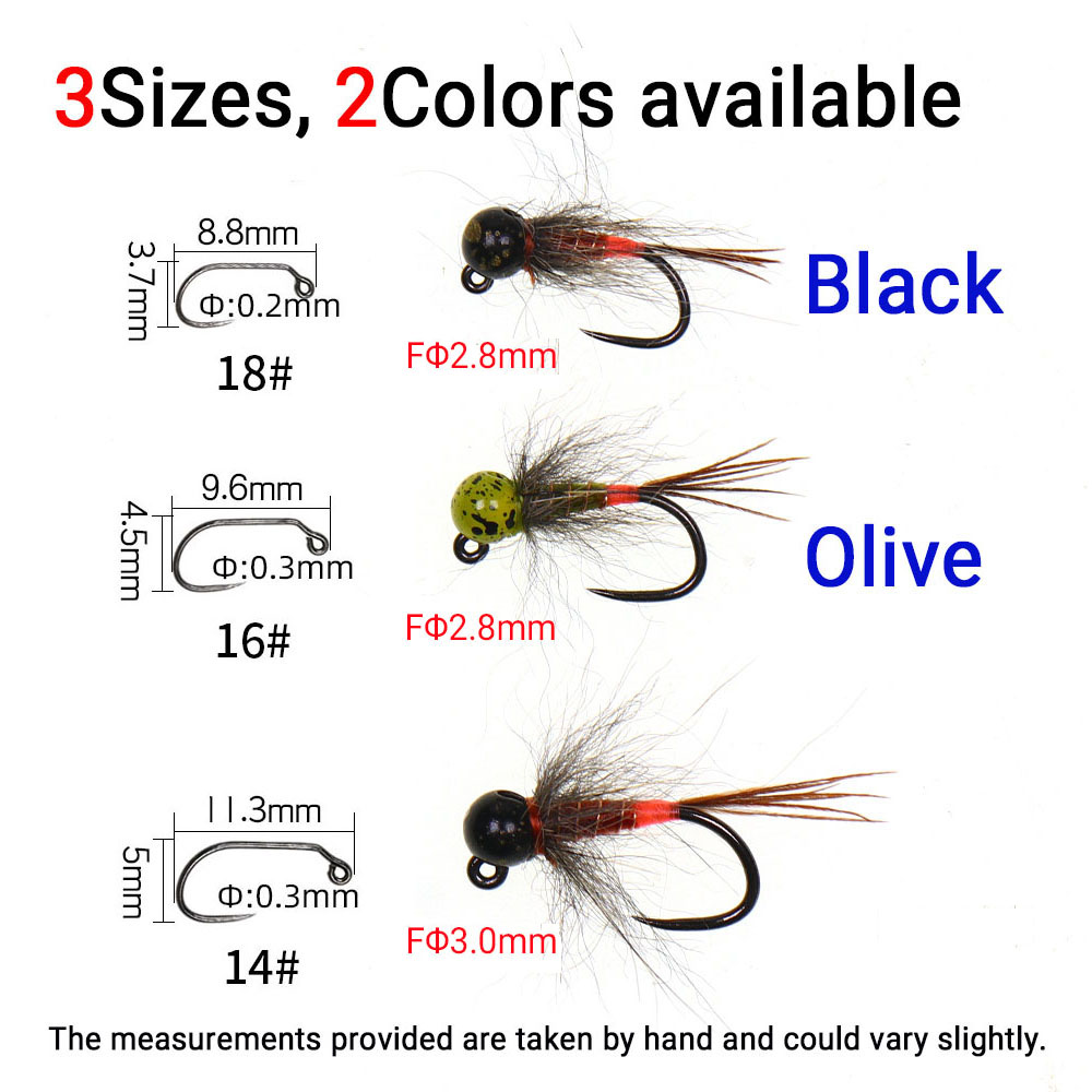 6PCS Jig Tungsten Bead Head Ny - Fishing Hook Barbless のレビューと価格