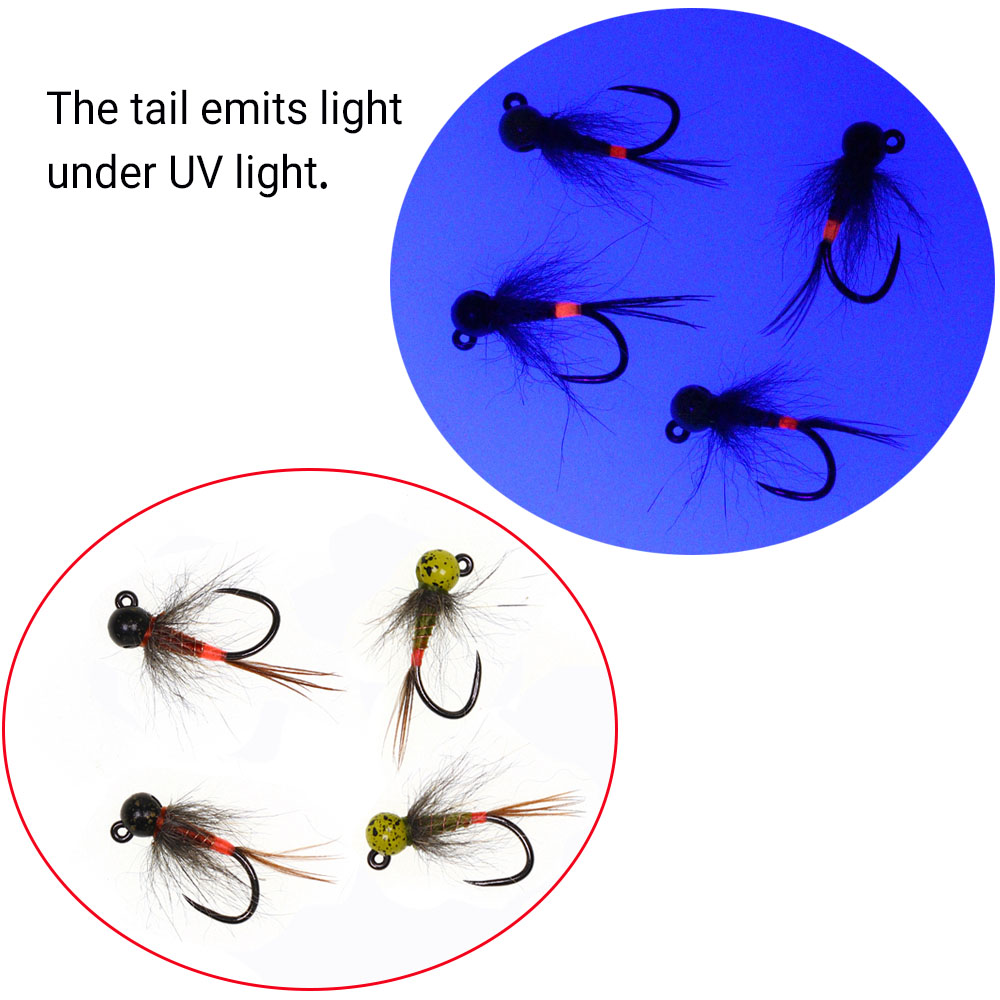 6PCS Jig Tungsten Bead Head Ny - Fishing Hook Barbless のレビューと価格