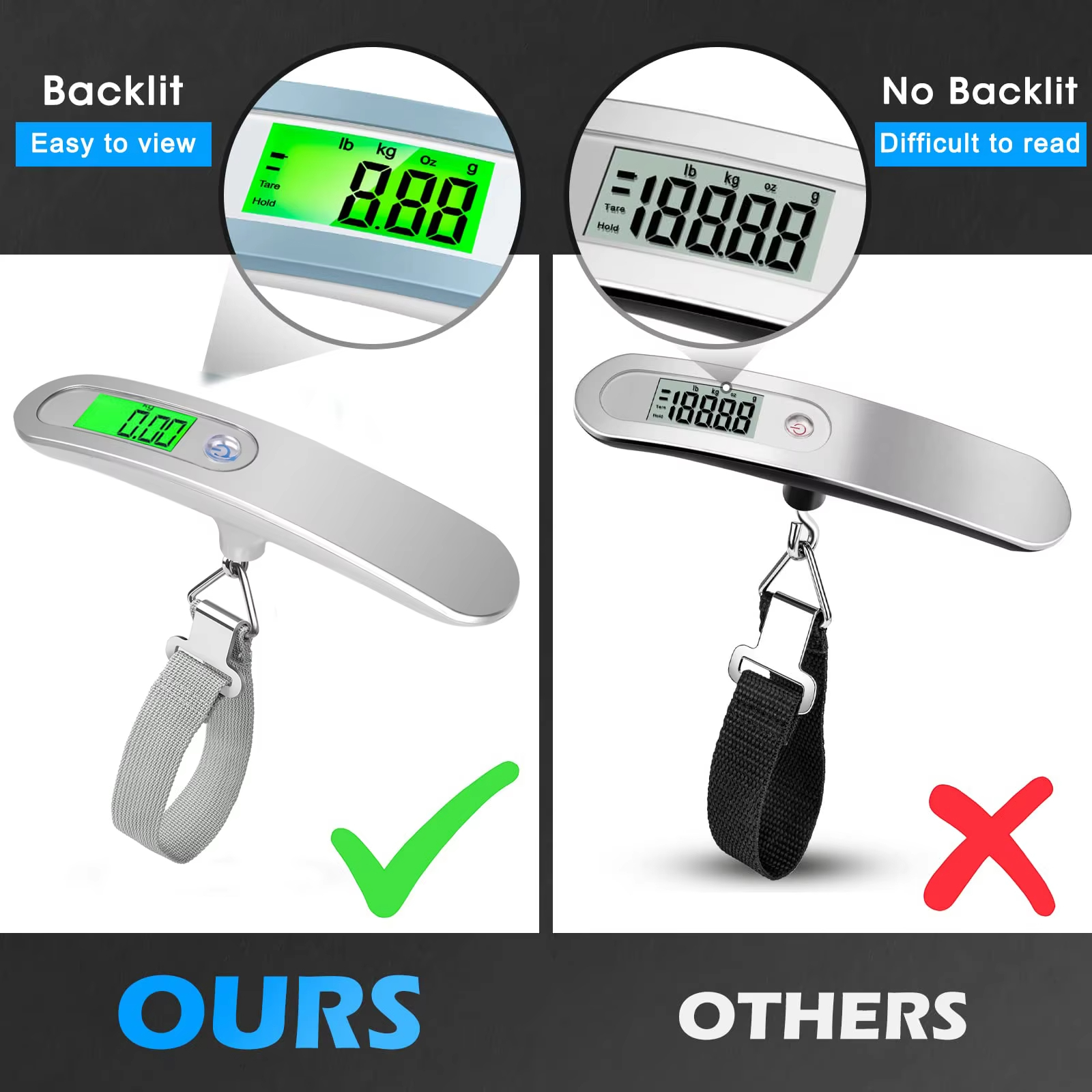 Portable Scale Digital LCD Dis - Fishing Hook Stainless Steel のレビューと価格