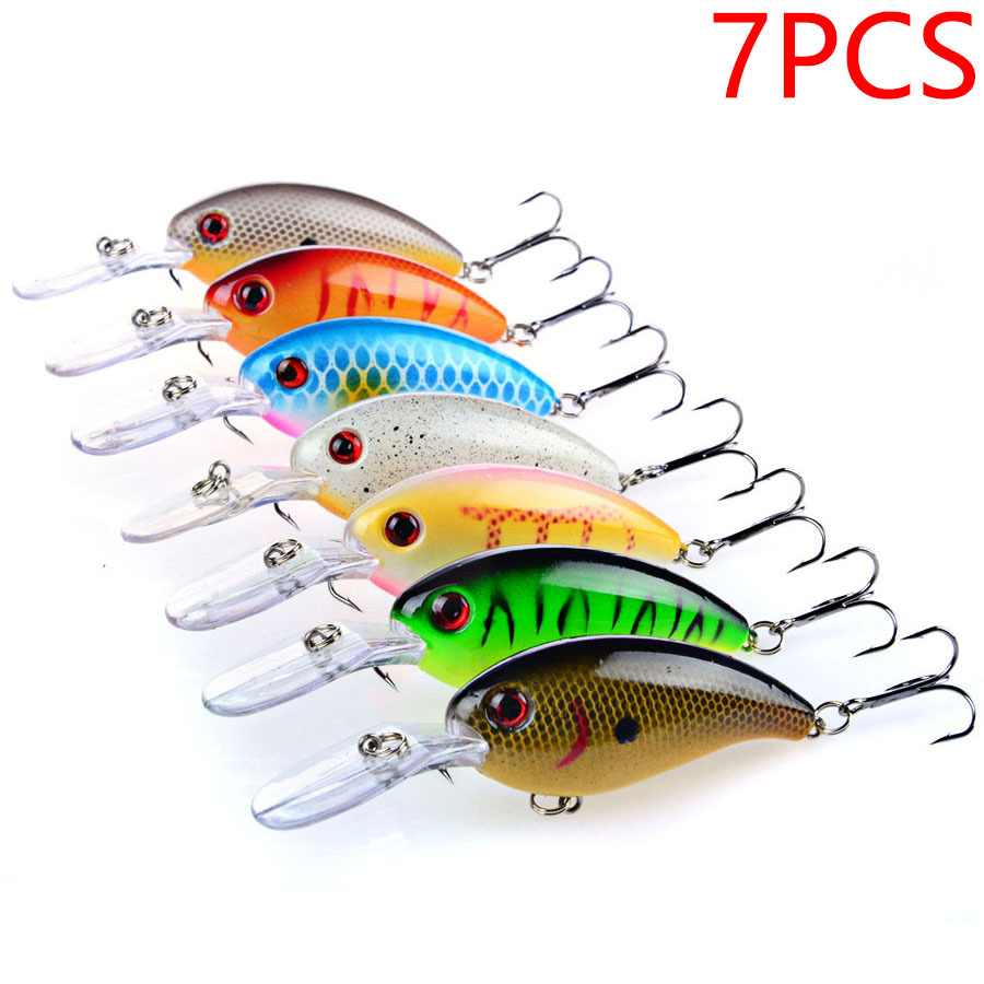 7Pcs Crankbait Fishing Lure Fl - Fishing Hook Treble のレビューと価格