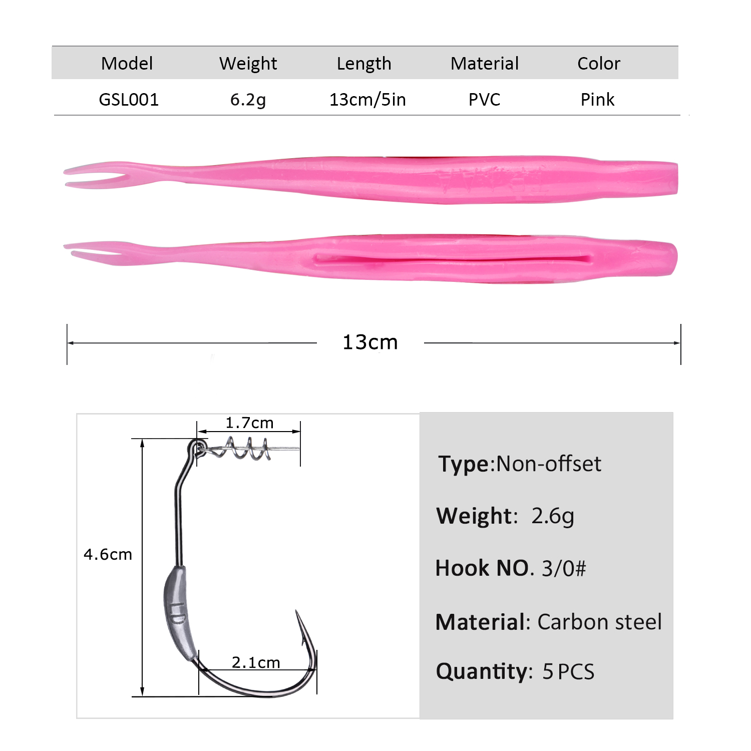 Goture 5pcs Weedless Split Tai - Fishing Hook Weedless のレビューと価格