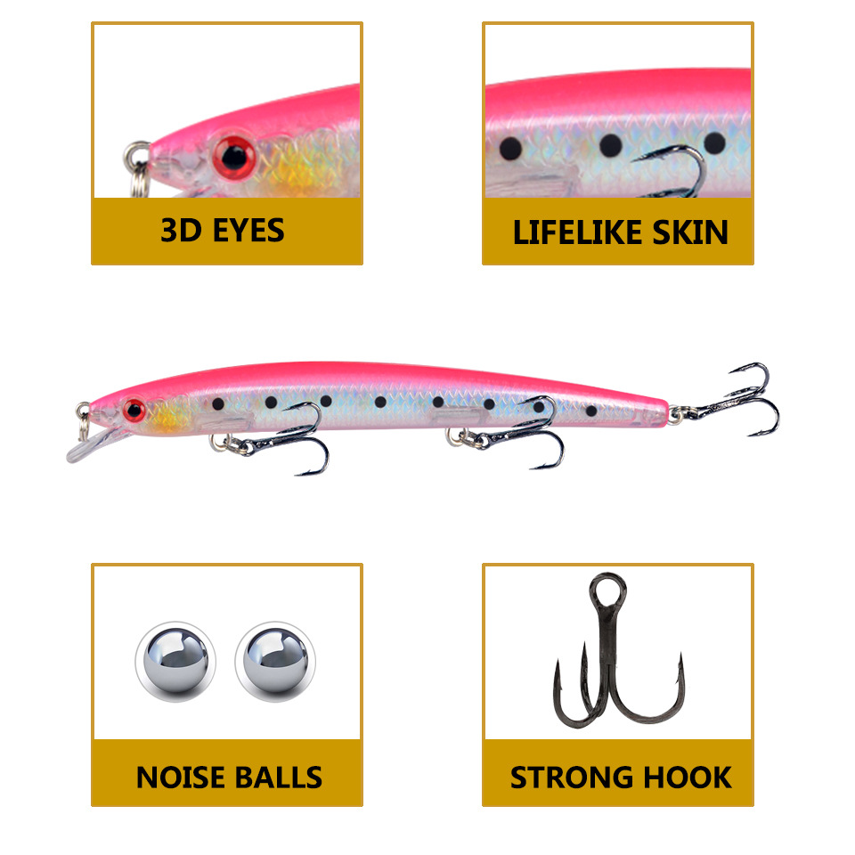 Minnow Fishing Lure 13.5cm 15. - Fishing Hook Treble のレビューと価格