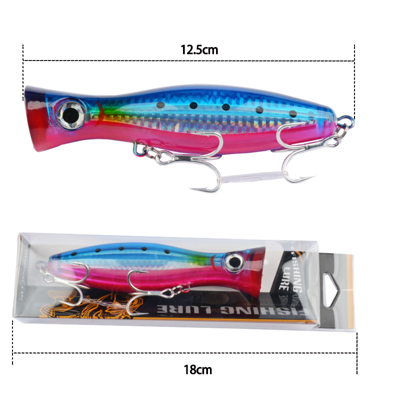 1pc 43g Big Popper Floating Wo - Fishing Hook Treble のレビューと価格