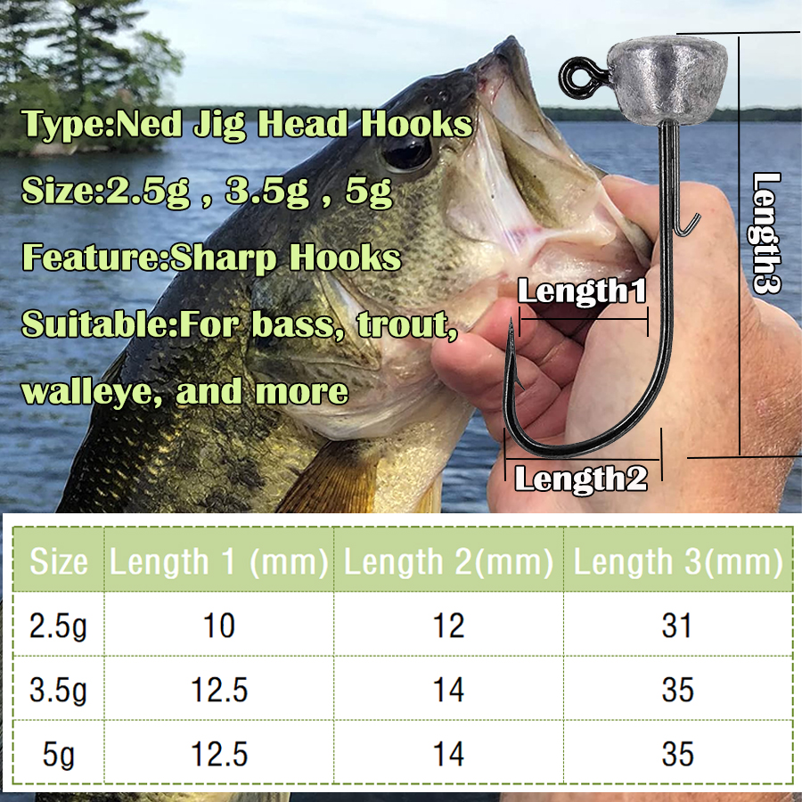 Mushroom Head Fishing Rigs Jig - Fishing Hook Weedless のレビューと価格