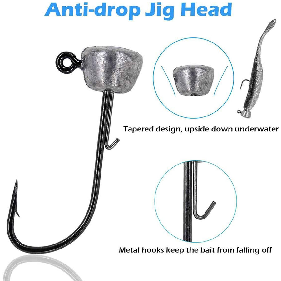 Mushroom Head Fishing Rigs Jig - Fishing Hook Weedless のレビューと価格