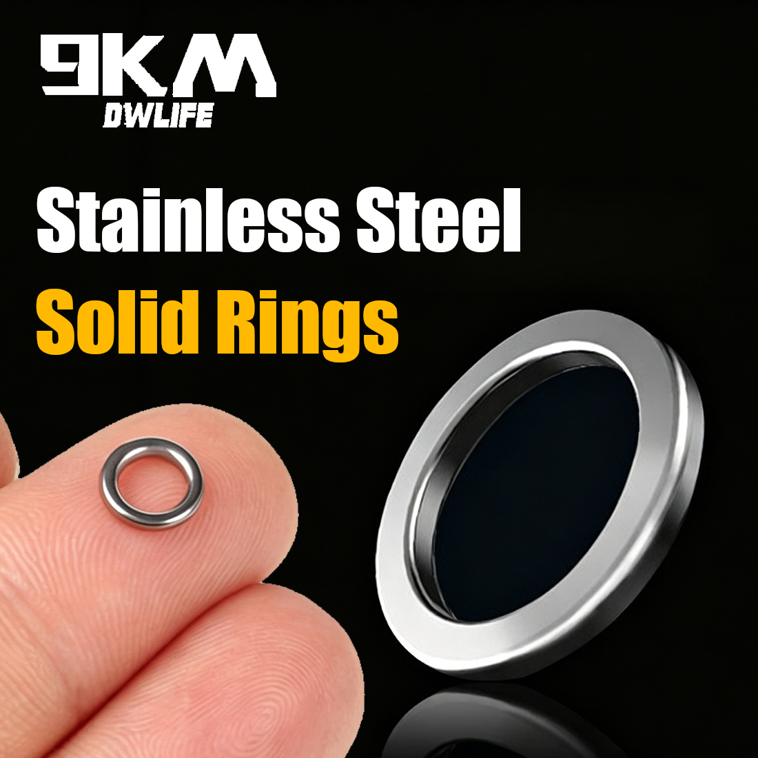 9KM Solid Ring Fishing 50pcs S - Fishing Hook Stainless Steel のレビューと価格