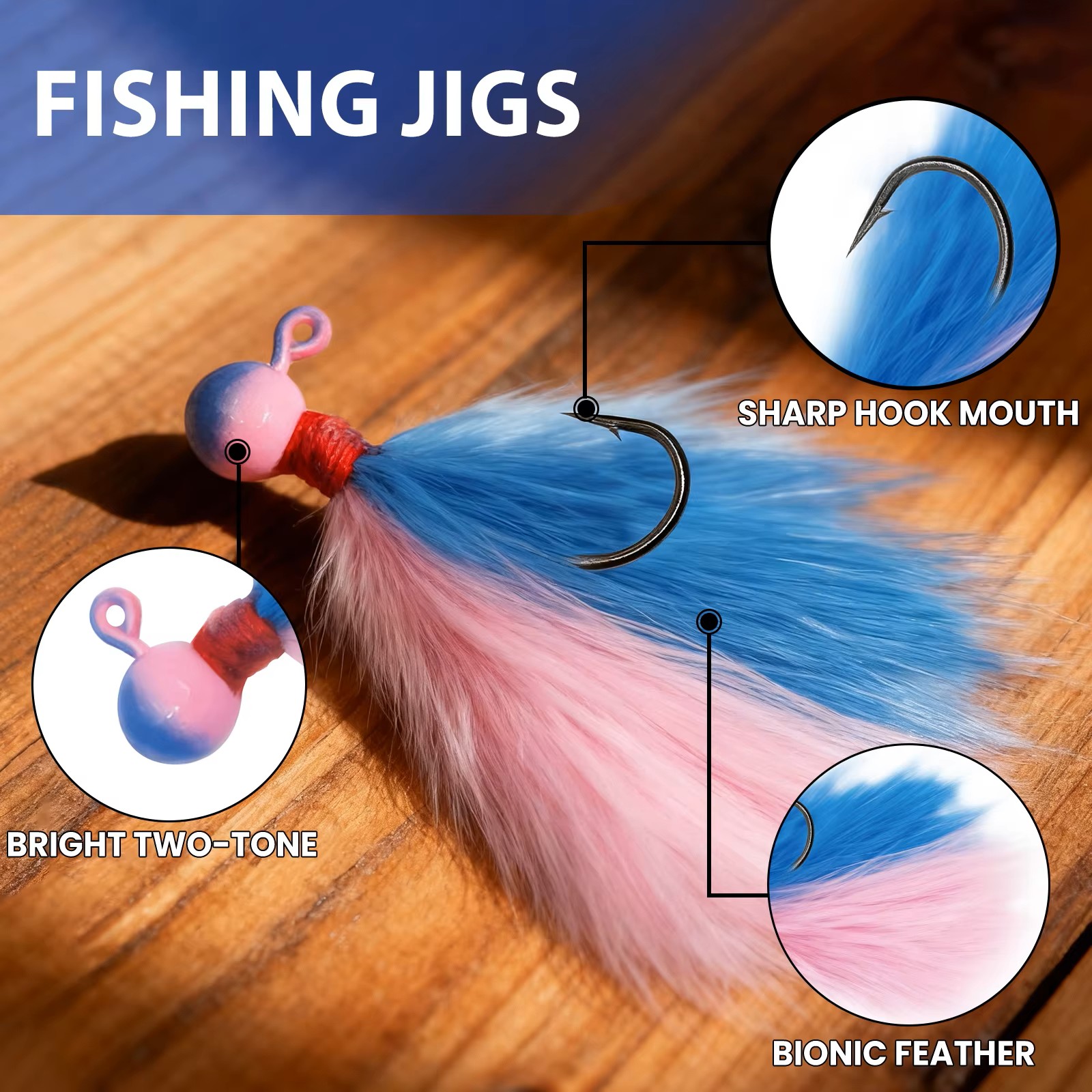 9KM 5pcs Mixed-Color Marabou J - Fishing Hook Assortment のレビューと価格