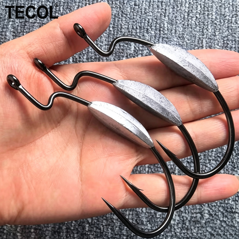 TECOL 3PCS 6/0 8/0 10/0 Weight - Fishing Hook Offset のレビューと価格