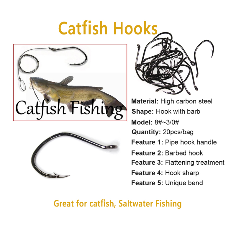 Wifreo 20pcs V Shape Catfish H - Fishing Hook Barbless のレビューと価格