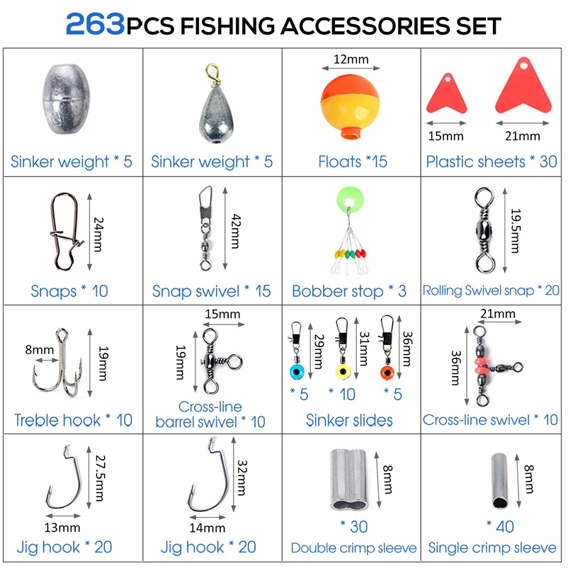 263pcs Outdoor Fishing Accesso - Fishing Hook Box のレビューと価格