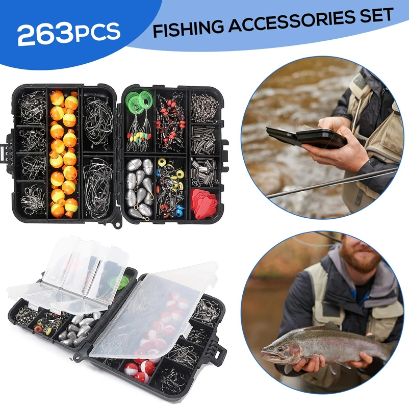 263pcs Outdoor Fishing Accesso - Fishing Hook Box のレビューと価格