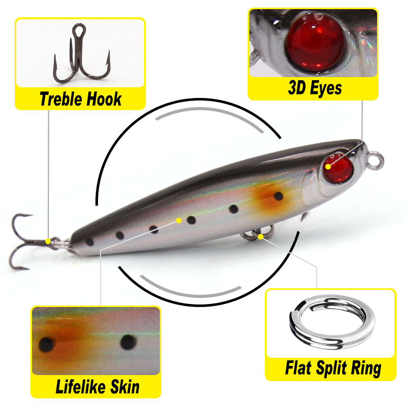 TacklePRO PE05 Pencil lure sti - Fishing Hook Treble のレビューと価格