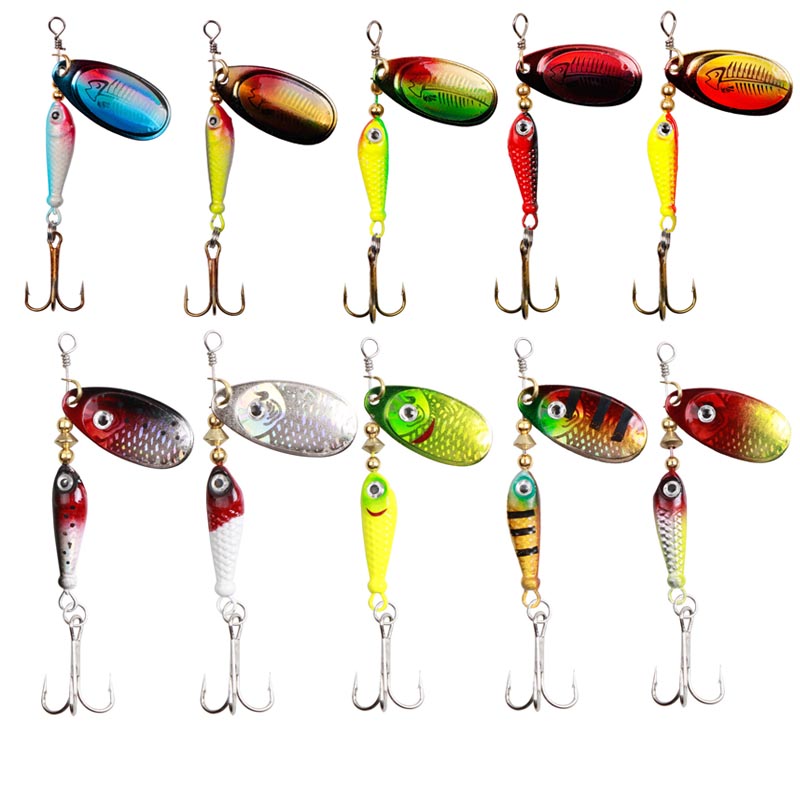 10pcs/Set Spinner Lures 9.1g 7 - Fishing Hook Treble のレビューと価格