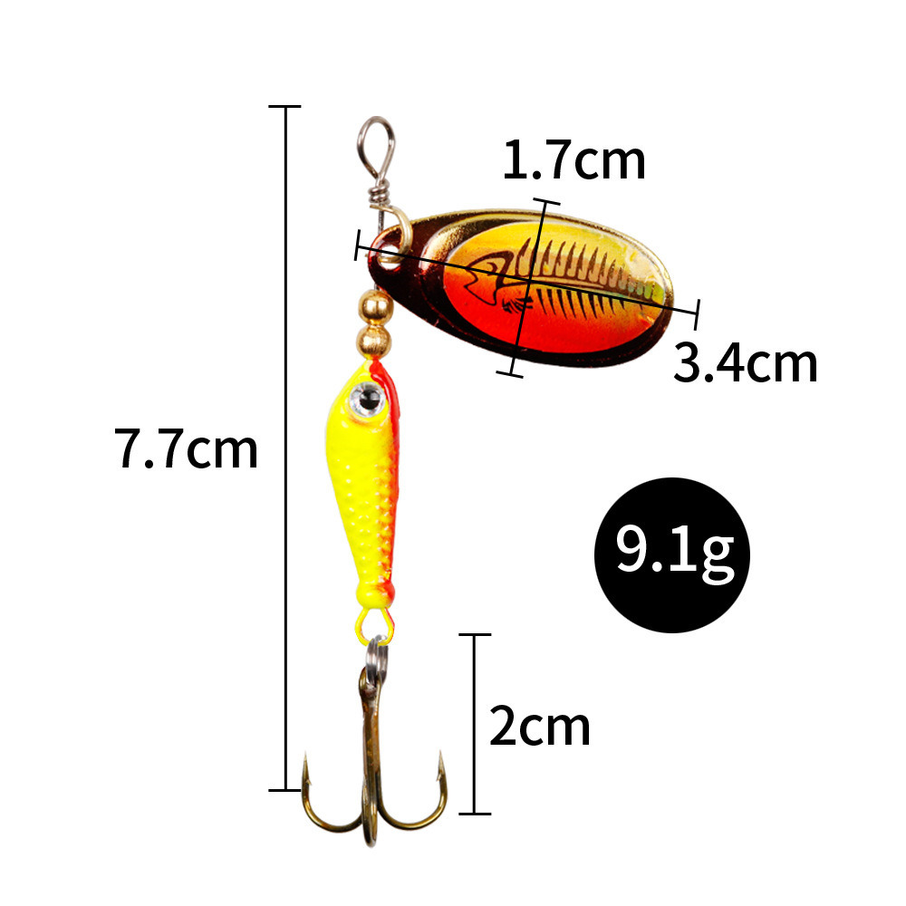 10pcs/Set Spinner Lures 9.1g 7 - Fishing Hook Treble のレビューと価格