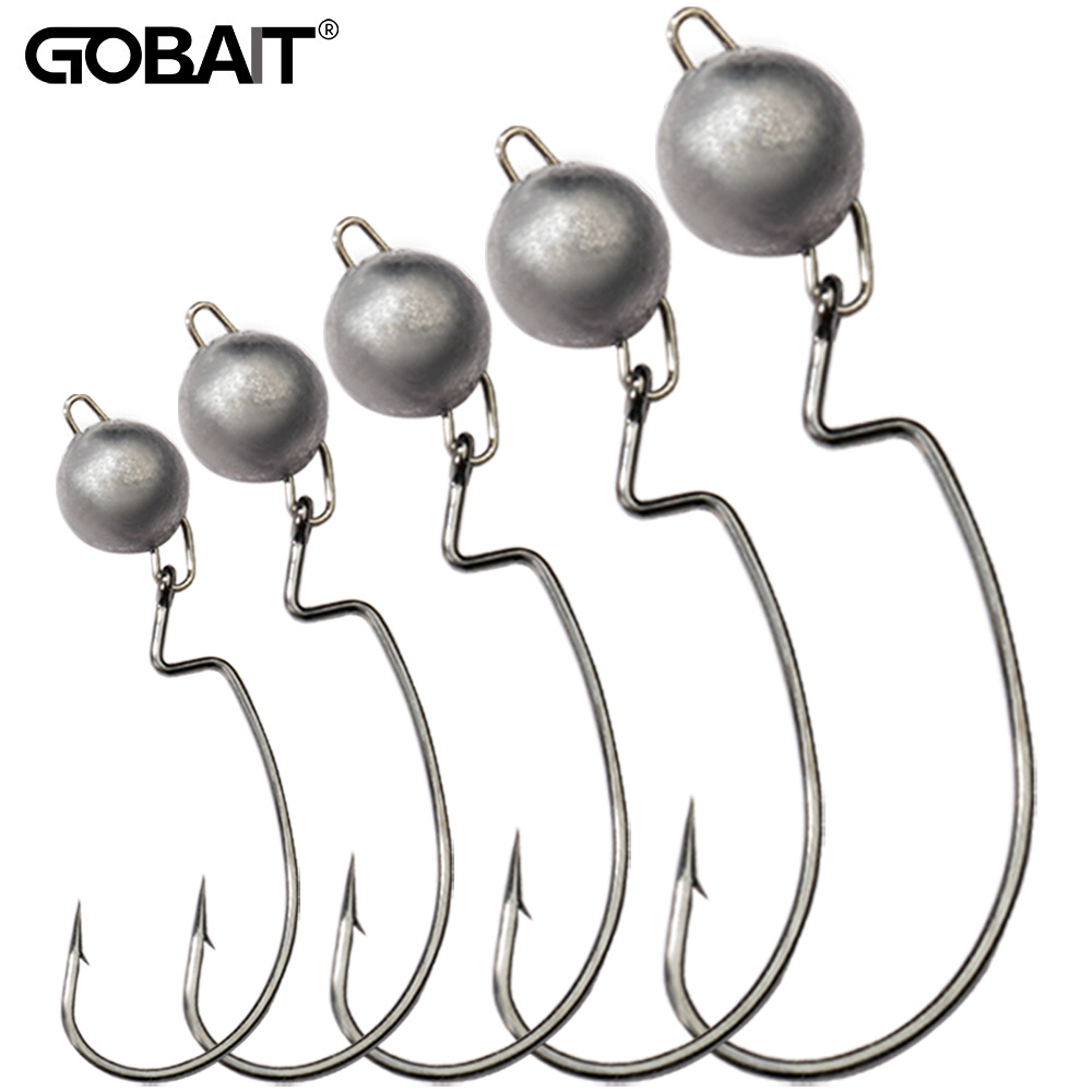 5Pcs Metal Jig Head Worm Hooks - Fishing Hook Offset のレビューと価格