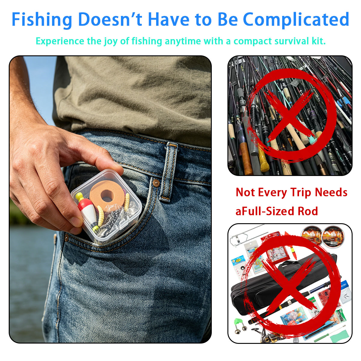 Portable Emergency Fishing Gea - Fishing Hook Box のレビューと価格