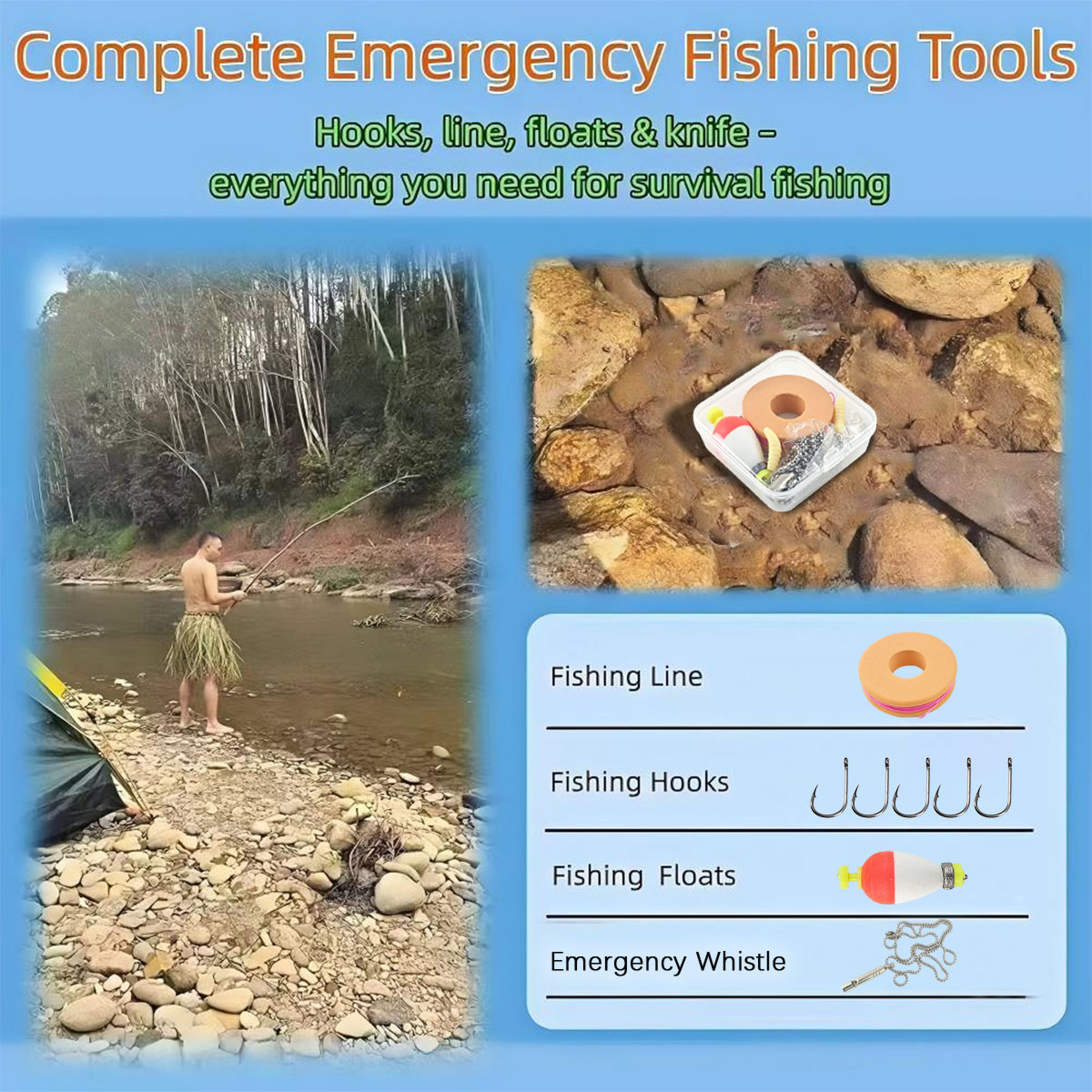 Portable Emergency Fishing Gea - Fishing Hook Box のレビューと価格