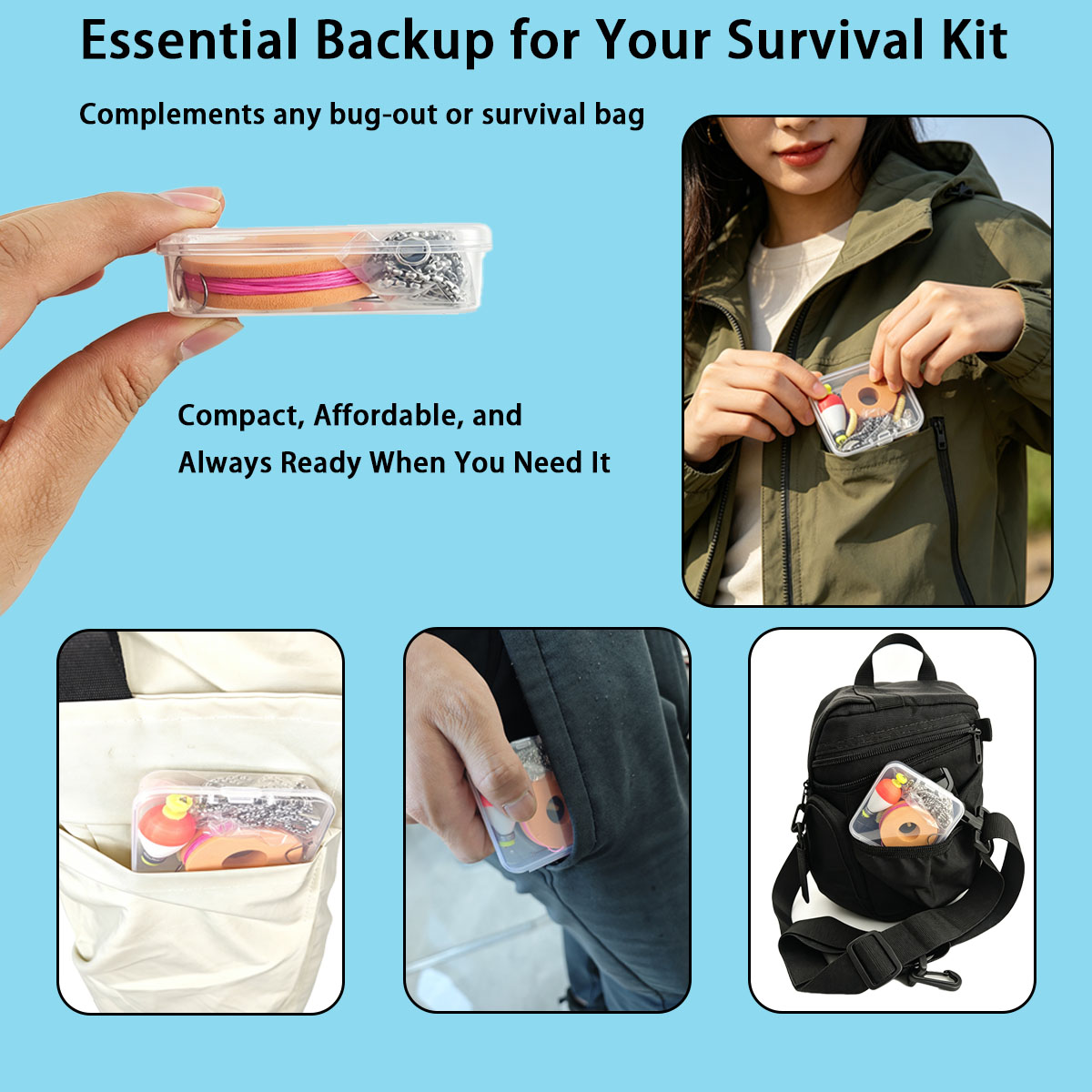 Portable Emergency Fishing Gea - Fishing Hook Box のレビューと価格