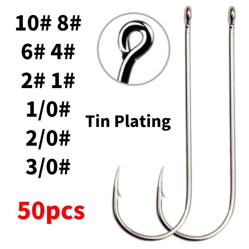 50pcs Long Shank Saltwater Cir - Fishing Hook Circle のレビューと価格
