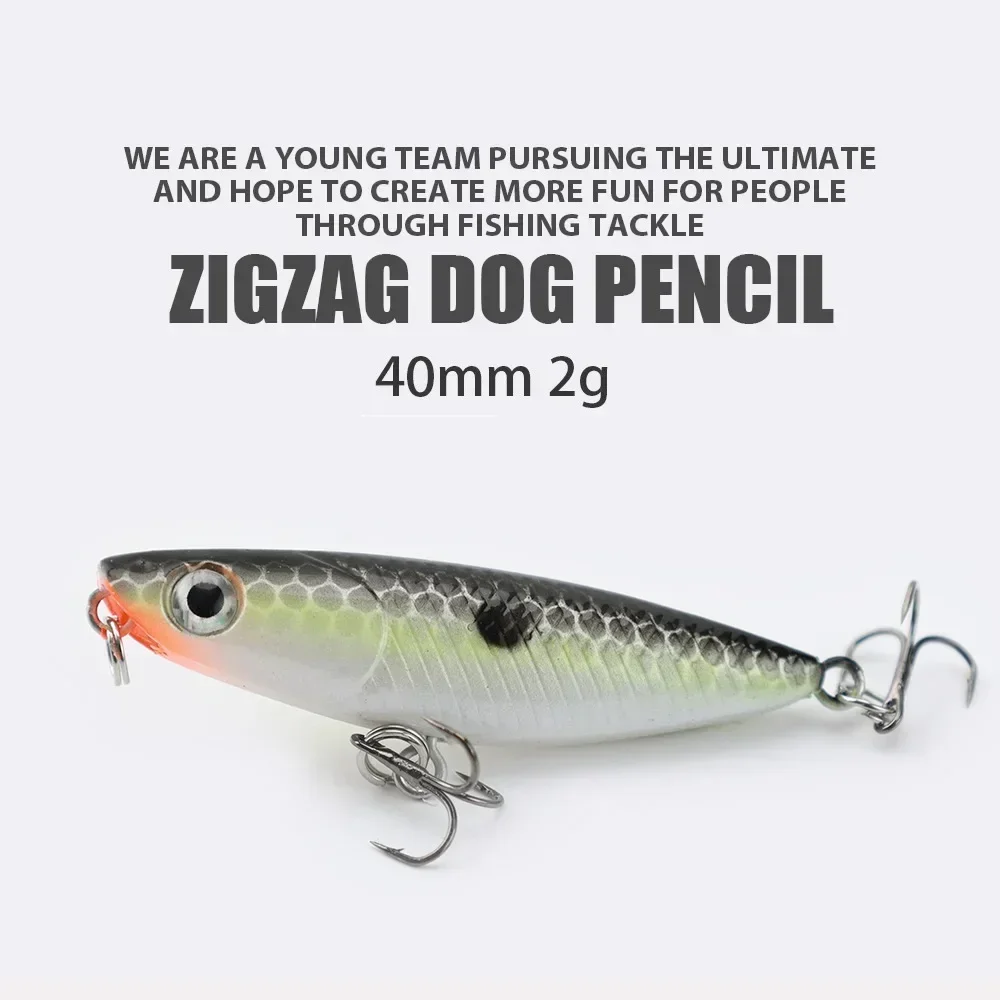 45mm 1.9g 1pcs Zigzag Dog Penc - Fishing Hook Treble のレビューと価格