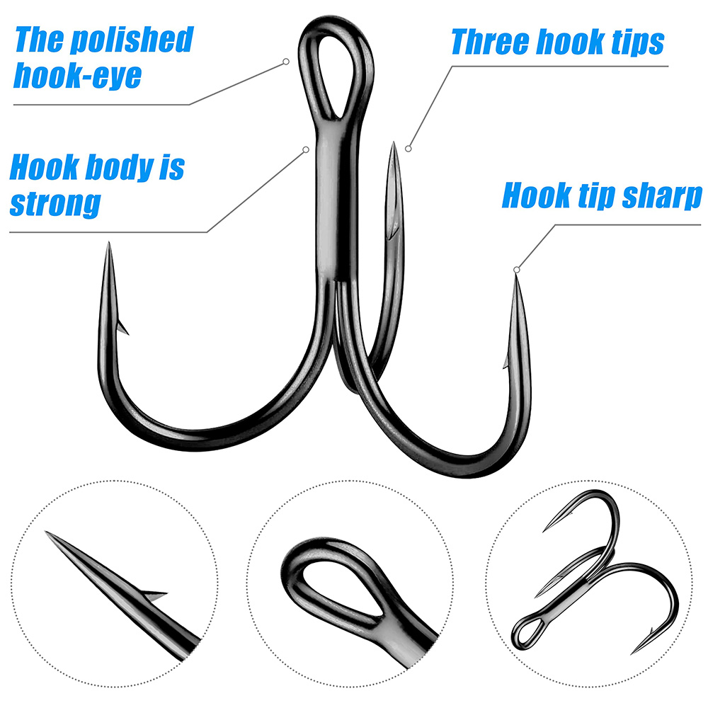 Huge Treble Hooks 4X Strong 1# - Fishing Hook Offset のレビューと価格