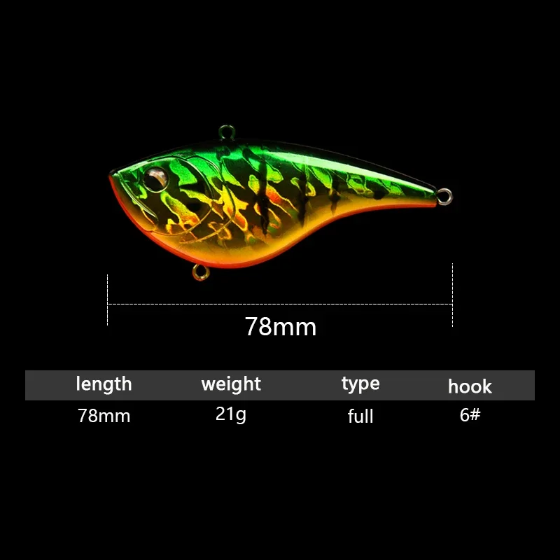 21g/78mm VIB Fishing Lure Arti - Fishing Hook Treble のレビューと価格
