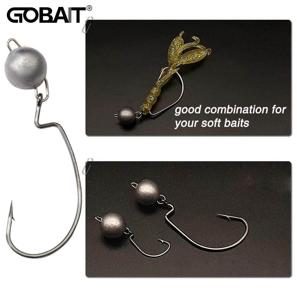 5pcs Metal Jig Head Worm Hooks - Fishing Hook Offset のレビューと価格