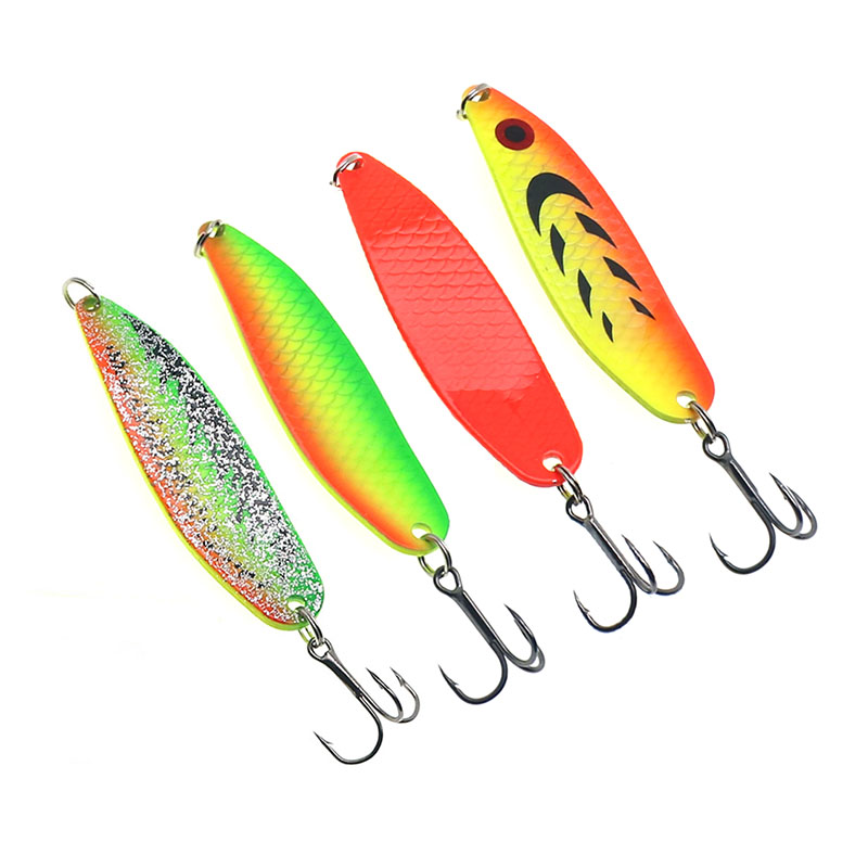 Fishing Lure Metal Spoons Hard - Fishing Hook Treble のレビューと価格